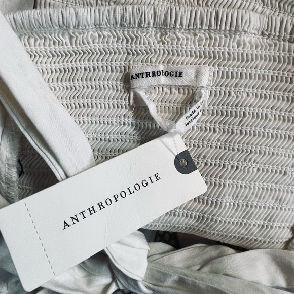 Anthropologie NWT Embroidered Smocked Puff Sleeve Top Blouse M - Picture 11 of 12